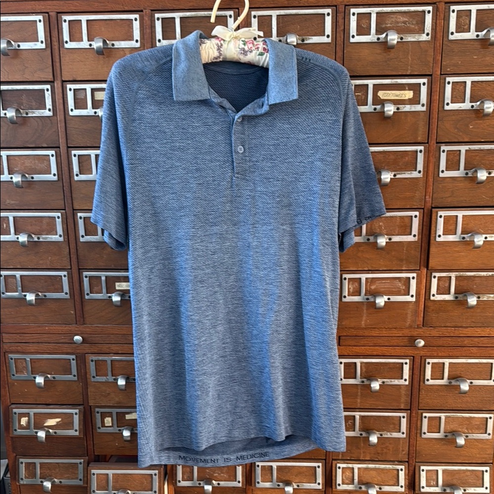 Lululemon Men's Blue Polo Shirt Size Medium